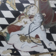 Sadhu enjoying drinks; miniature painting on paper; Maharao Madho Singh Museum.